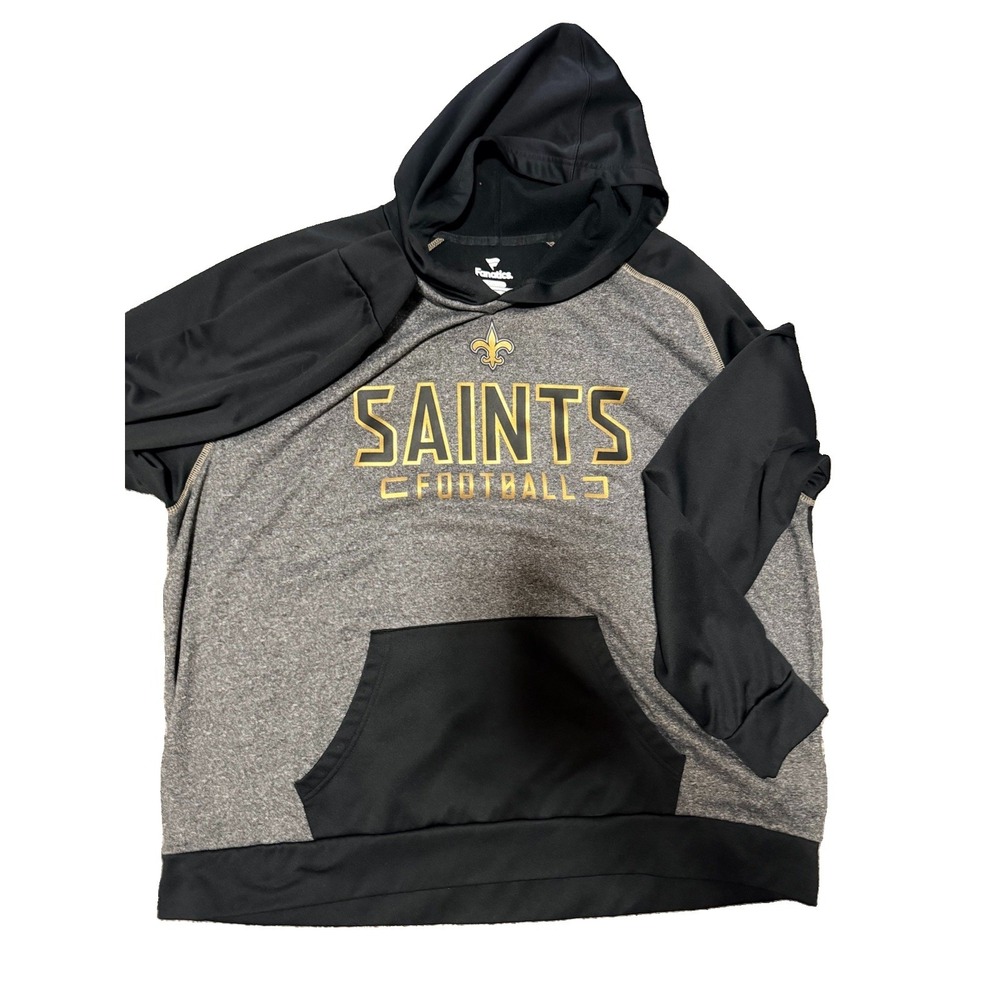 New Orleans Saints Fanatics Sweatshirt Hoodie Mens 3xl Black Pullover